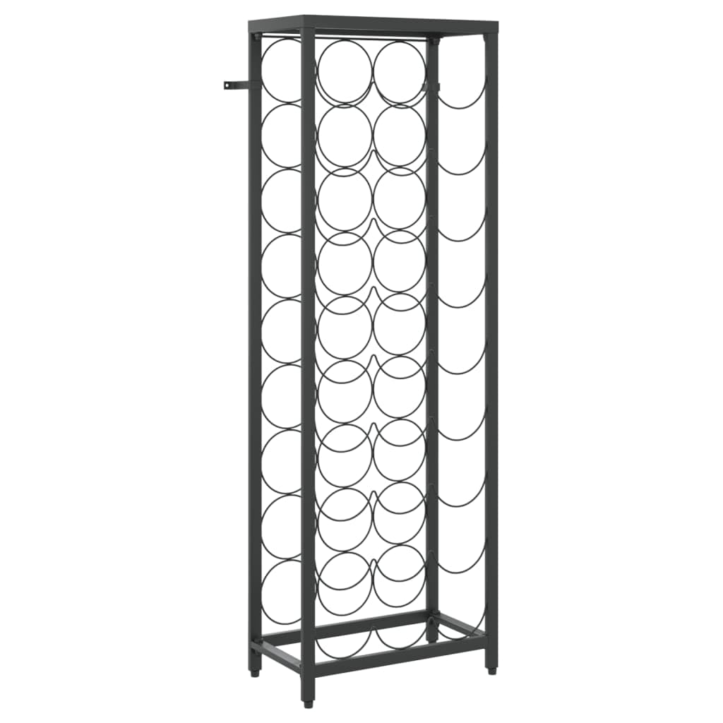 vidaXL Wine Rack, Wine Shelf for 27 Bottles, Bottle Holder for Bar Kitchen, Whisky Rack Drinking Rack Wine Holder, Black Wrought Iron