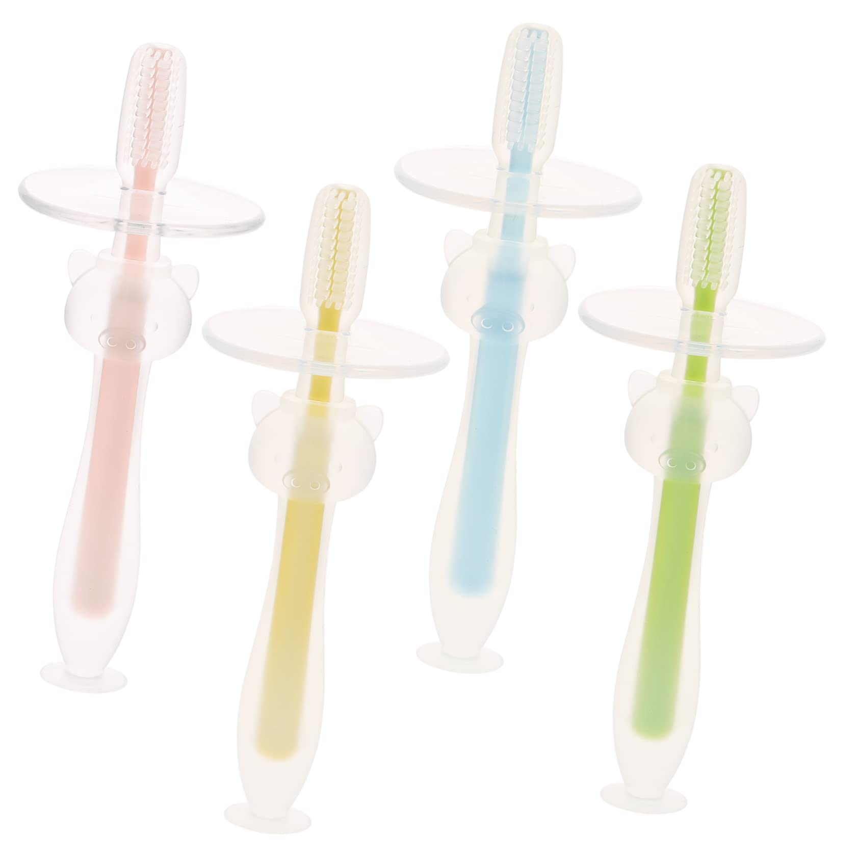 VICASKY 4 set di spazzolini da denti per neonati, primo spazzolino da denti modellato, spazzolino da denti per bambini, spazzolino da denti in silicone, gel di silice, 4 pezzi * 4