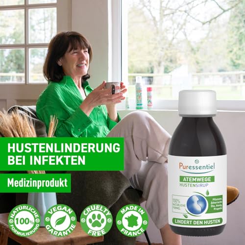 Puressentiel dišni sustav - sirup protiv kašlja s biljkama, eteričnim uljima, medom i propolisom - suzbija kašalj - 100 posto prirodni aktivni sastojci, 125 ml