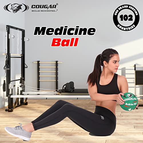 Image of COUGAR High Grip Rubber Moulded Medicine Ball Without Handle for Crossfit, Exercise & Fitness, Strength & Conditioning Exercises (10 KG, Black)