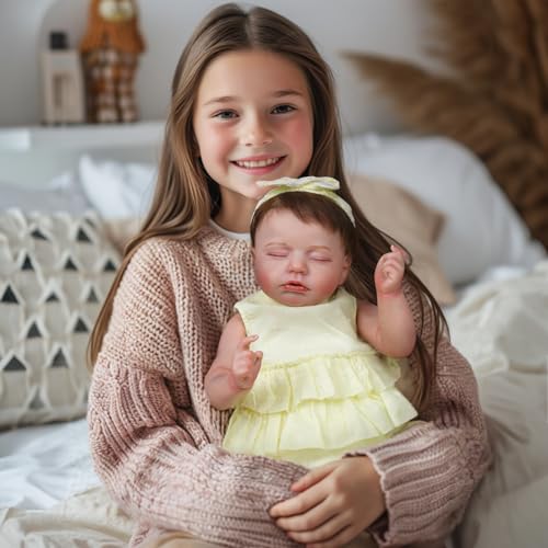 Realistische Reborn-Babypuppen – 50,8 cm schlafendes Baby, weich, gewichtet, lebensechte Babypuppe, Mädchen, Stoffkörper, beweglich, echtes Leben, Baby-Puppen, Geburtstagsgeschenk für Kinder ab 3 – Bild 7