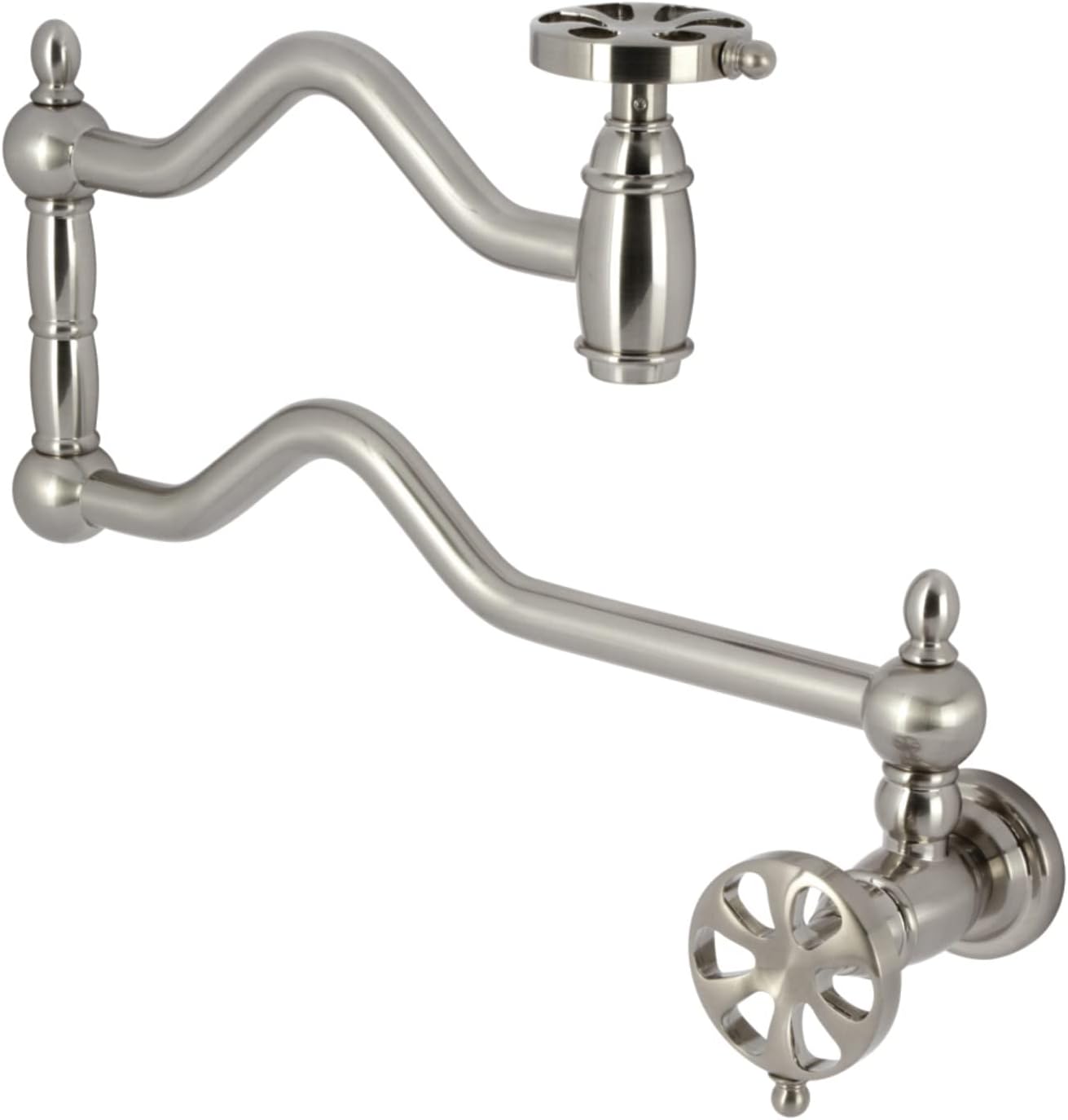 Kingston Brass KS2108RX Belknap Wall Mount Pot Filler, Brushed Nickel