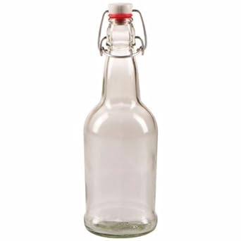 MHB KZ-YU8X-J5FY 500ml 16 oz. Clear Flip-Cap Bottles, 12 Pack
