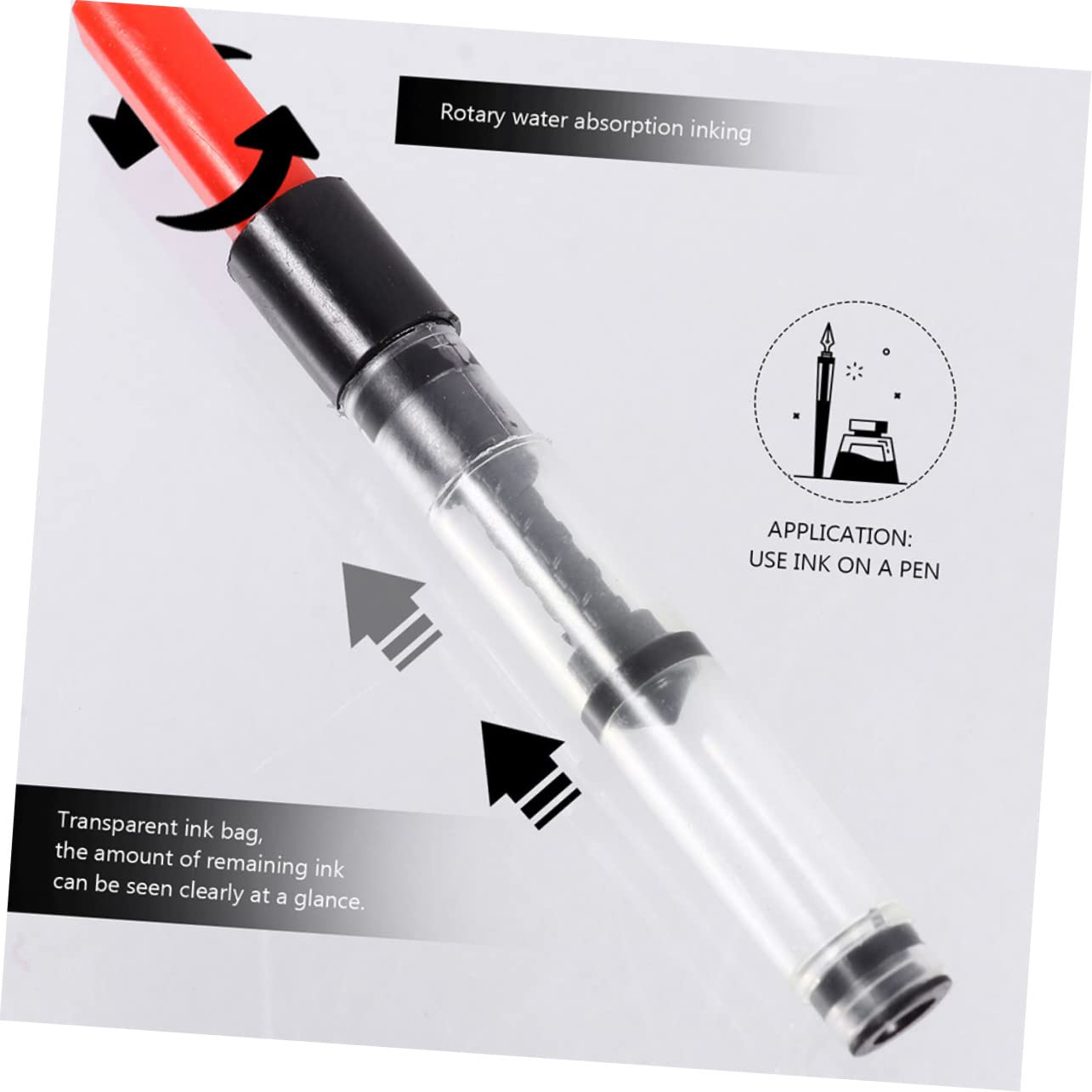 VILLCASE 3sets Assorbitori Per Convertitori Rotativi Pratici Per Penne Compatibili La Maggior Parte Stilografiche Scuole e Uffici