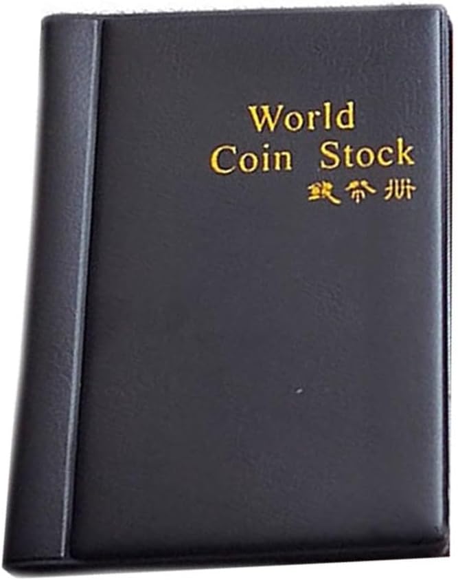 Coin Album Book with 120 Pockets Penny Display Storage, 28mm Diameter Holders per Page, Portable Red Blue Black Green Organizer Case(black)