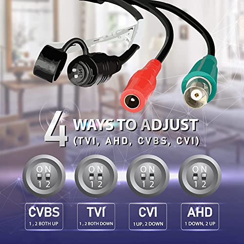 5Mp Tvi Analog Dome Camera 4In1 Tvi Cvi Ahd Security Outdoor Dome Camera, Weatherproof Full Metal Housing 65Ft Ir Night Vision, 108° Wide Angle 2.8Mm Fixed Lens (Only Compatible For 5Mp Or 8Mp Dvr) #TOP2