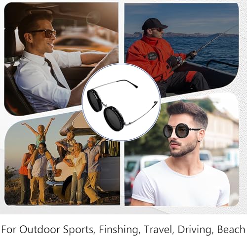 yunanwa Adjustable Tint Sunglasses for Men, 1-9 Gears Rounded Polarized Glasses with Nd Filter Lensesadjust Shade Sunglasses for Men Beach Shady Fishing Driving — view 6