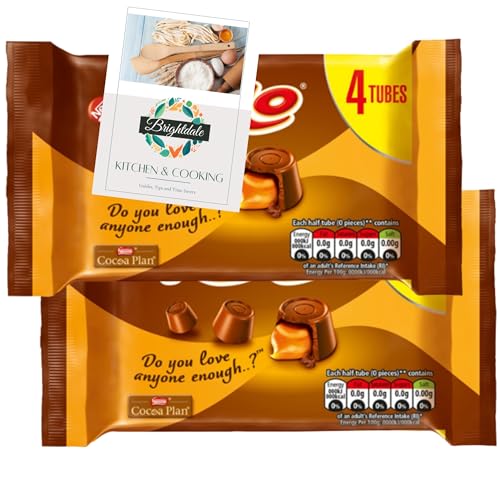 Chocolate Sweet Bundle for Rolo (4 Tubes per pack) 2 Pack 166.4g + Brightdale Kitchen Booklet