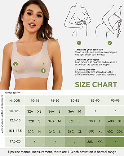 Chicprebra Seamless Bra Ultra Comfort Wireless Bra Sleep Daily Invisible Bralette With Removable Pad For Women（U-Pink,L #TOP5