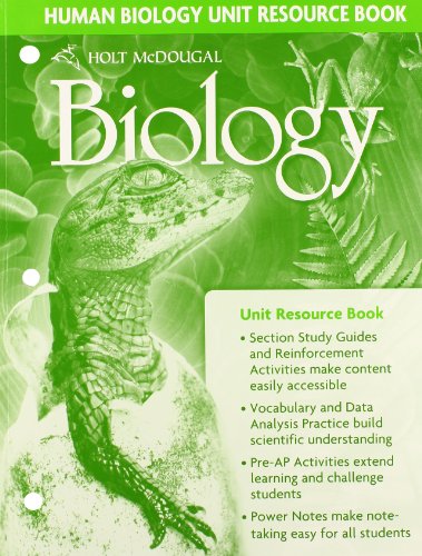 Holt McDougal Biology: Unit Resource Book Human Biology