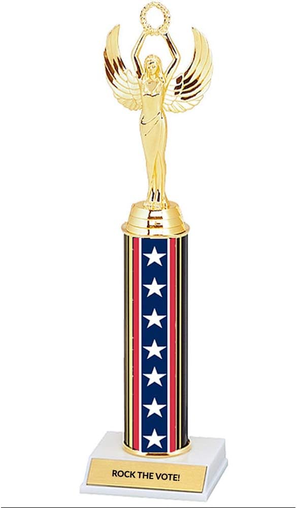 Custom USA Trophy, Star and Stripes Patriotic All-American Trophy, Customize Engraving - 12 Inches Tall