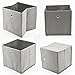 Produktbild Allright 4 Stück Faltbox Faltbare Aufbewahrungsbox Stoff Faltkiste Grau mit Fingerloch 32 x 32 x 32 cm für Raumteiler oder Regale