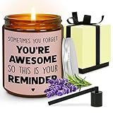SIMORAS Inspirational Candles for Women, Men - You're Awesome Candles with Candle Snuffer - Lavender