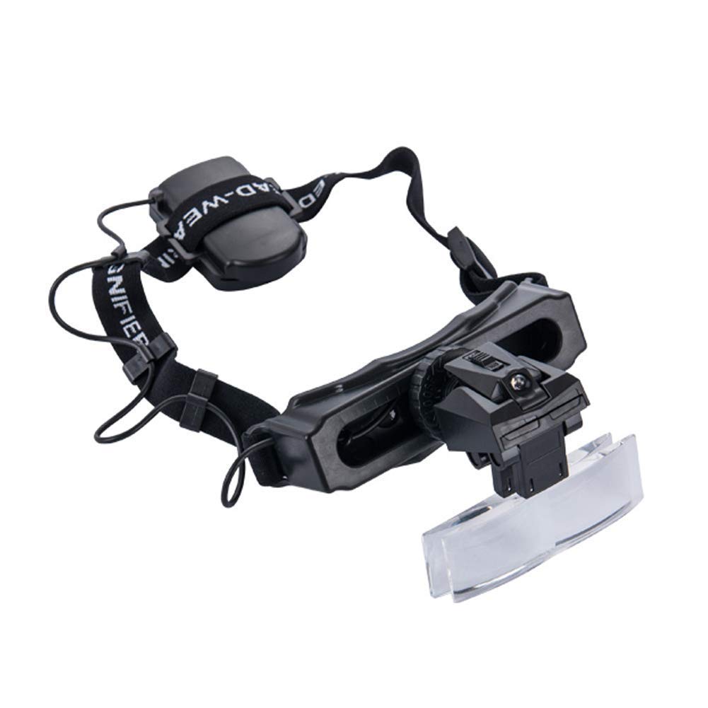 asdchZen Magnifying Glass,1.0X 1.5X 2.0X 2.5X 3.5X 5X 8X 20X Headband Magnifier,With Light Head-Mounted Handsfree Reading Loupe 8 Replaceable Lenses For Scale Measurement Wenwan Jewelr