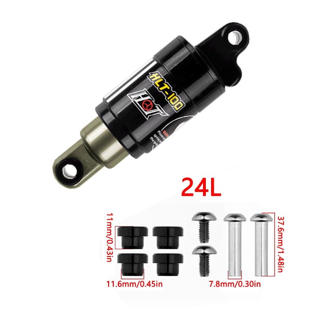 Amortiguador de choque de bicicleta, amortiguador hidráulico con tornillos de buje Muelle de bicicleta Amortiguador trasero para bicicletas de montaña de carretera de 125 mm/150 mm/165 mm/185 mm