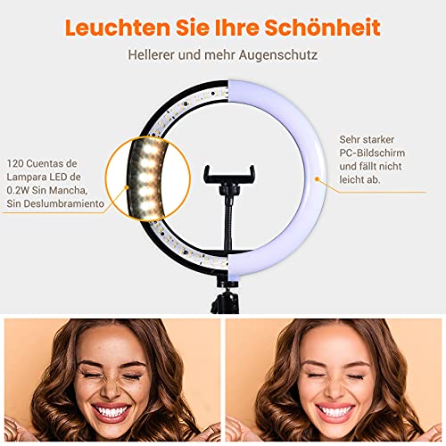 Gorrow 10 Zoll Ringleuchte mit Handyhalterung, Ringlicht mit Stativ Handy, Tiktok Light Ringleuchte mit 3… – Bild 7