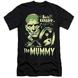The Mummy Premium Canvas T-Shirt Boris Karloff Black Tee, Large