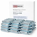 RedRock 20 Gram Unthreaded CO₂ Cartridges, Industrial Grade – For HVAC Drain Gun Maintenance, Bike Tire Inflators, and Multi-Purpose Use (Pack of 30)