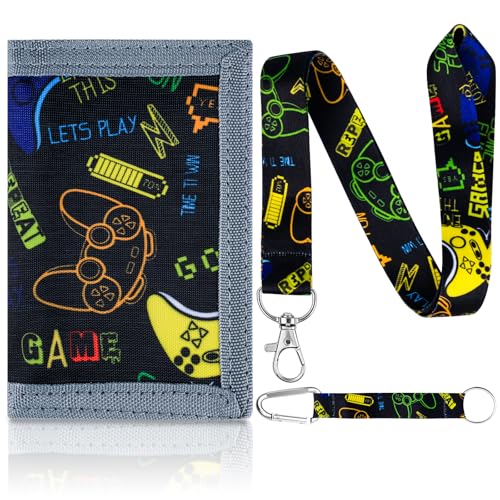 Portafoglio per Bambini da Collo con e Cordino a Tre Ante da 5-12 Anni Regalo bambino lungo corto