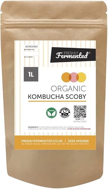 Freshly Fermented Vegan & Organic Kombucha SCOBY (1 Litre Kombucha)