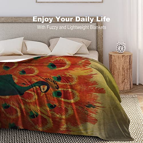 Couverture de lit paon de qualité supérieure en peluche douce