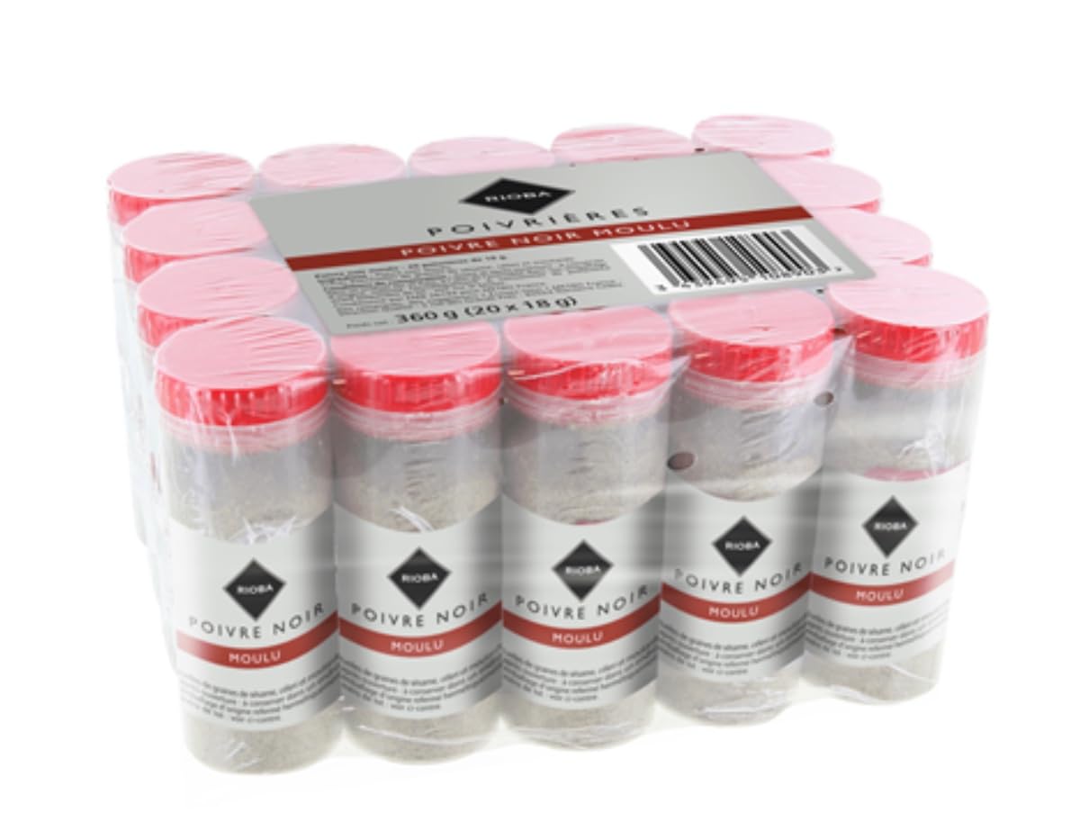 Poivre Noir Moulu RIOBA 20 x 18g/Paquet - Offres de 1, 2 et 3 Paquets - Livraison Gratuite France (1)