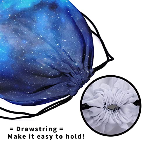 Image of Navy Galaxy Grip Bag - Blue Stars Gymnastics Grip Bag Cute Nebula Star Gym Drawstring Storage Bags