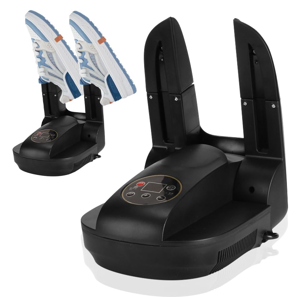 Schuhtrockner Elektrisch, Schuhe Stiefeltrockner mit Timer und Ozon Funktion, Schuhwärmer, Wärmegebläse Faltdesign, schuhtrockner antibakteriell für Schuhen, Stiefeln, Handschuhen, Socken ect.