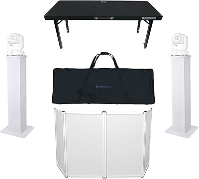 DJ Package w/Facade Booth+Bag+Scrim+2 Totem Stands+Foldable Adjustable DJ Table