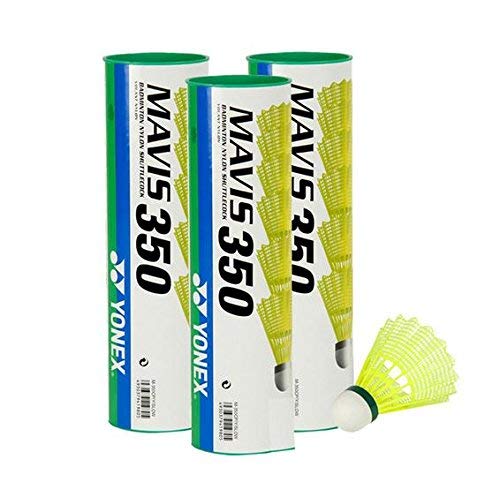 Yonex, Mavis 350, volani da badminton, colore giallo, 3 x 6 = 18 pezzi, in nylon, colore: verde chiaro
