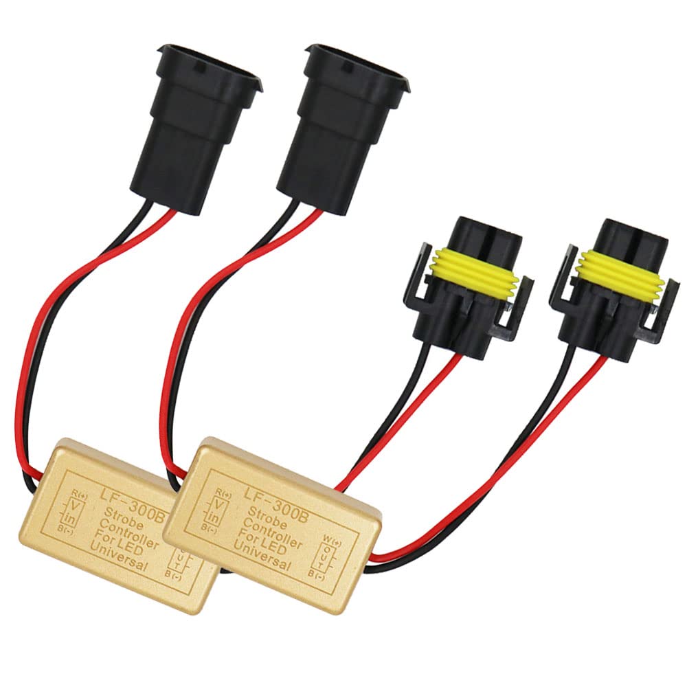 YSY 2 Pcs LF-300B Flash Strobe Controller Box Continuous Flashing Module H8 H9 H11 Socket for LED Headlight Foglamp (H8 H9 H11)