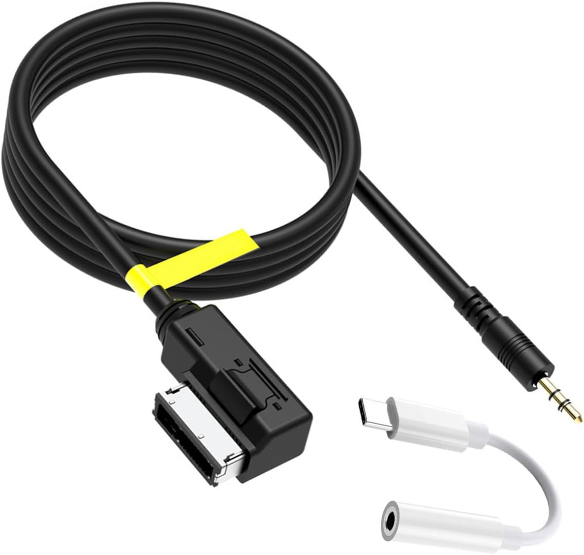 3.5mm AMI MDI MMI Cable Jack Connector AMI Cable with AUX Input Compatible for Audi A3/A4/A5/A6/A7/A8/S4/S6/S8/Q5/Q7/R8/TT, for VW MDI Box or MMI System, for Type-C Mobile Phone