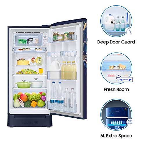Image of Samsung 198 L 5 Star Digital Inverter Single Door Refrigerator Appliance (RR21A2H2WTU /HL, Base Stand with Drawer, Delight Indigo), Medium