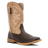 Roper Men's Basic Square Toe Western Boot,Brown/Tan,7 M US