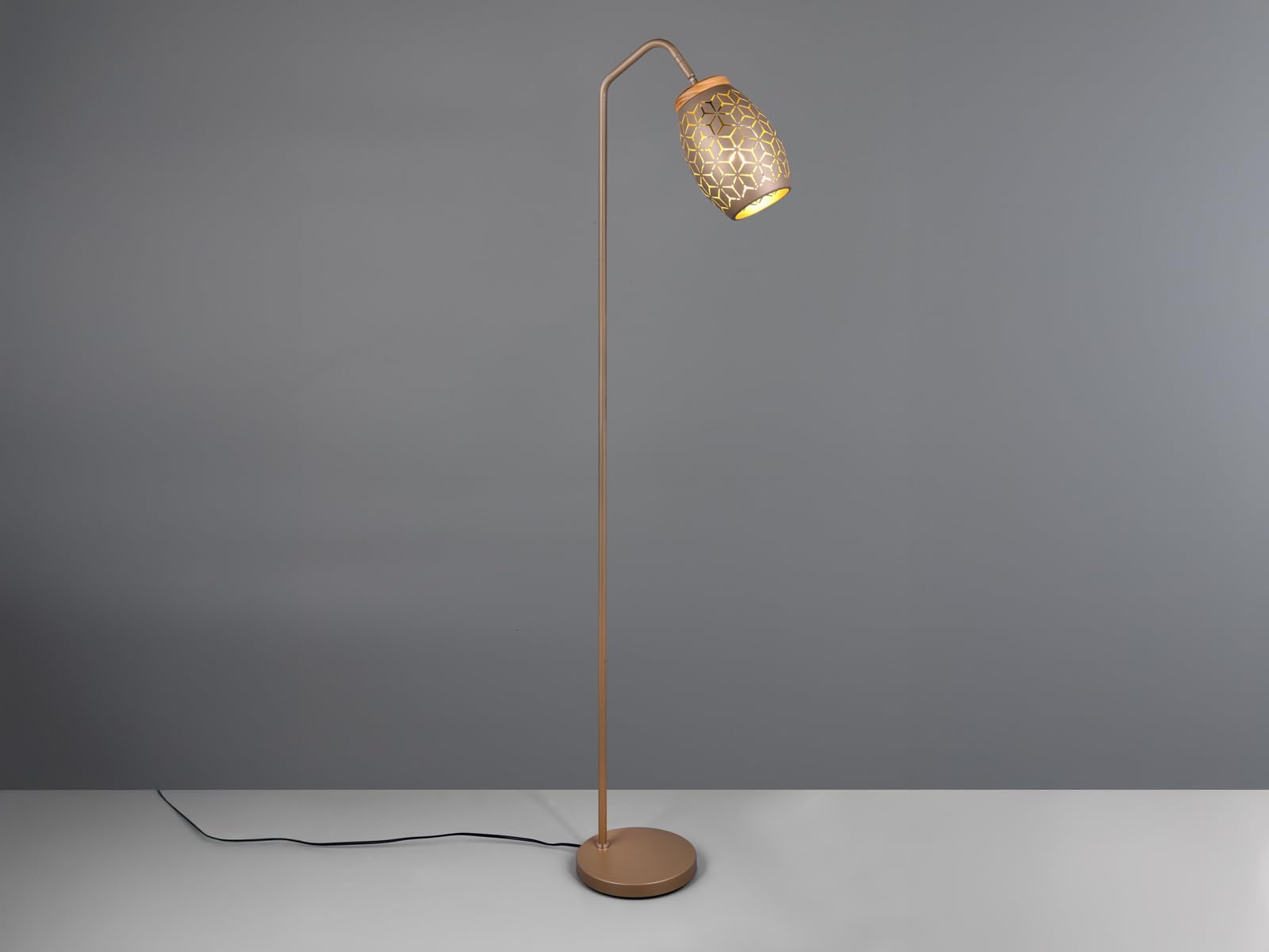 meineWunschleuchte Steh-lampe mit besonderem Stanzmuster Coffee Gold