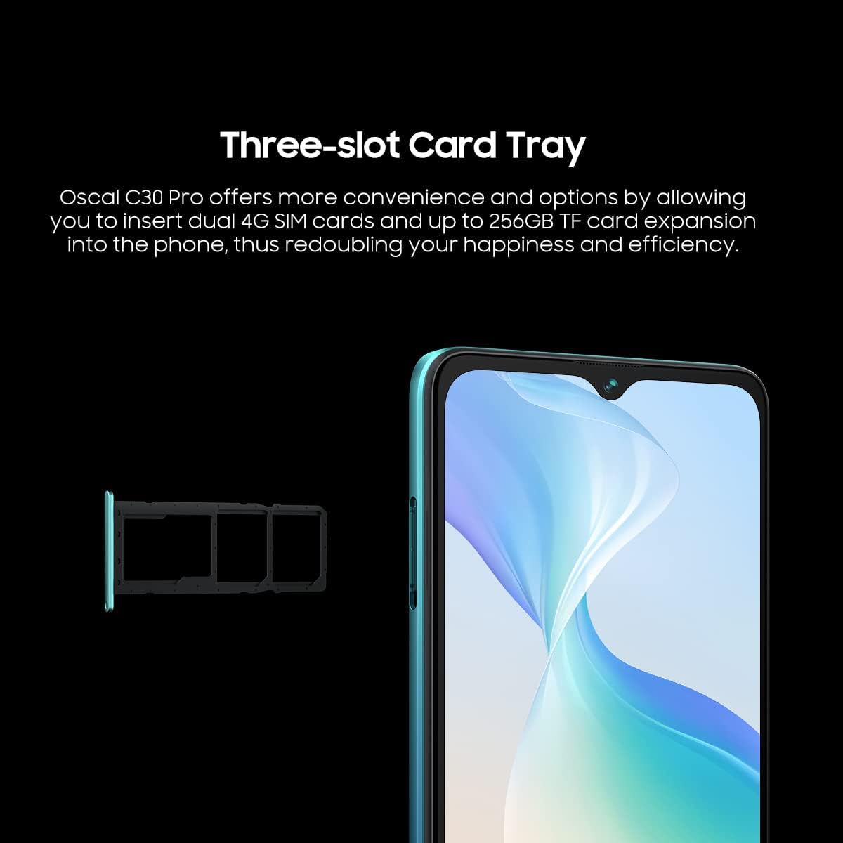 OSCAL C30 Pro three-slot card tray