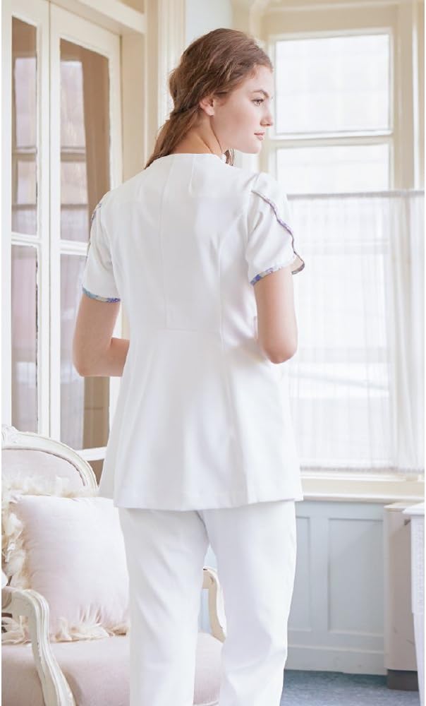 ローラ アシュレイ] ナースジャケット半袖【制菌/帯電防止/防汚/透け