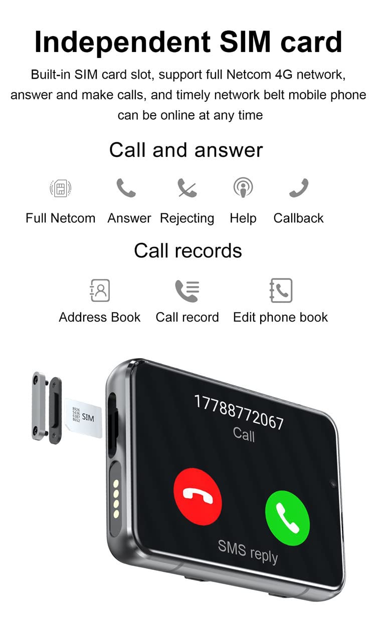 Inteligentny zegarek 4G/WIFI dla mężczyzn i kobiet, ekran dotykowy HD 2,8 cala, bardzo duży inteligentny zegarek, bateria 2300 mAh, połączenia z kamerą aplikacje GPS TV