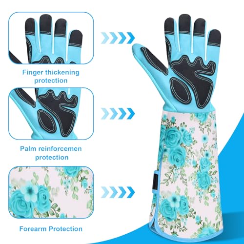 DLY Gardening-Gloves-for-Women, Breathable and Comfortable Long-Leather-Garden-Gloves - Image 2