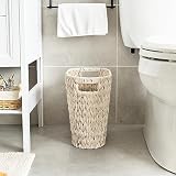 GRANNY SAYS Wicker Trash Can, Waterproof Bathroom Trash Can, Wicker Waste Basket for Bathroom, Decorative Boho Trash Can, Waste Basket for Bedroom, Office, 19 Liters/5 Gallons