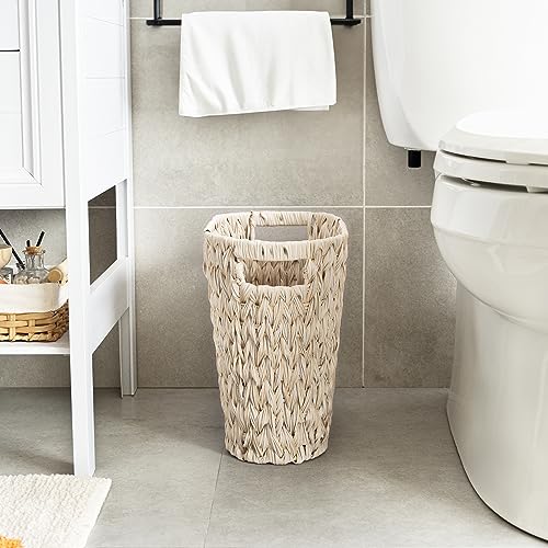 GRANNY SAYS Wicker Trash Can, Waterproof Bathroom Trash Can, Wicker Waste Basket for Bathroom, Decorative Boho Waste Basket for Bedroom, Office, 15 Liters/4 Gallons by GRANNY SAYS - Image 7