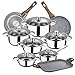 Batteria da cucina 12 pezzi SAN IGNACIO Cassel, acciaio inossidabile, con set di padelle (20/24 cm) e grill 35,5x28,3 cm Daimiel in alluminio forgiato