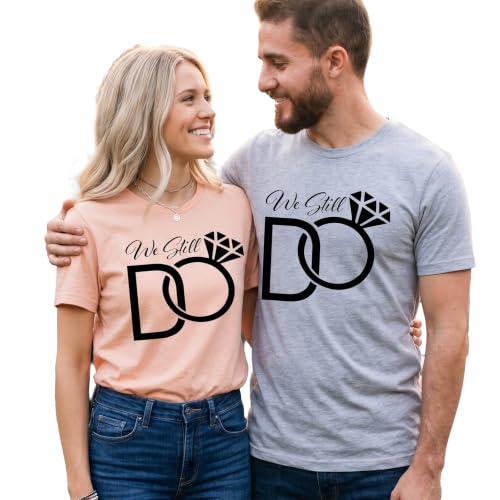 Image of Anniversary Matching Shirts, for Couple, Heart Design T-Shirt Set, Wedding Present, Honeymoon Outfit