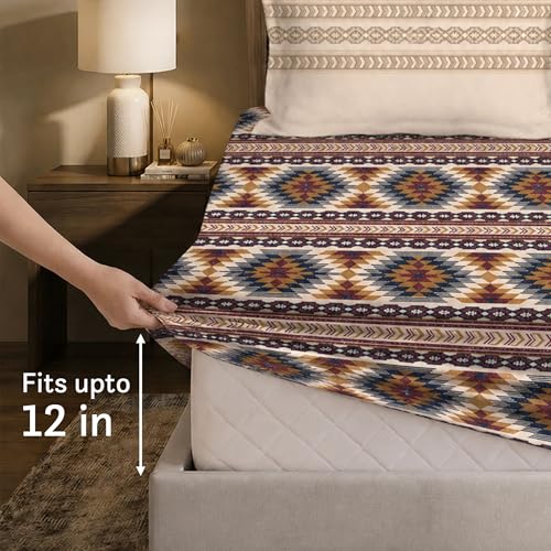 Image of MYTRIDENT Soft Comfort Bedsheet for Double Bed King Size | 72 Inches x 78 Inches + 12 Inches | 180 TC, 100% Cotton, Elastic fittedsheet with 2 Pillow Covers | Soft and Breathable - Grace