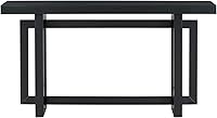 Vista 6 de Console Table for Entryway, 59" Wood Sofa Table with Solid Wood Legs, Modern Entryway Table with Geometric Design for Living Room, Hallway (Black)