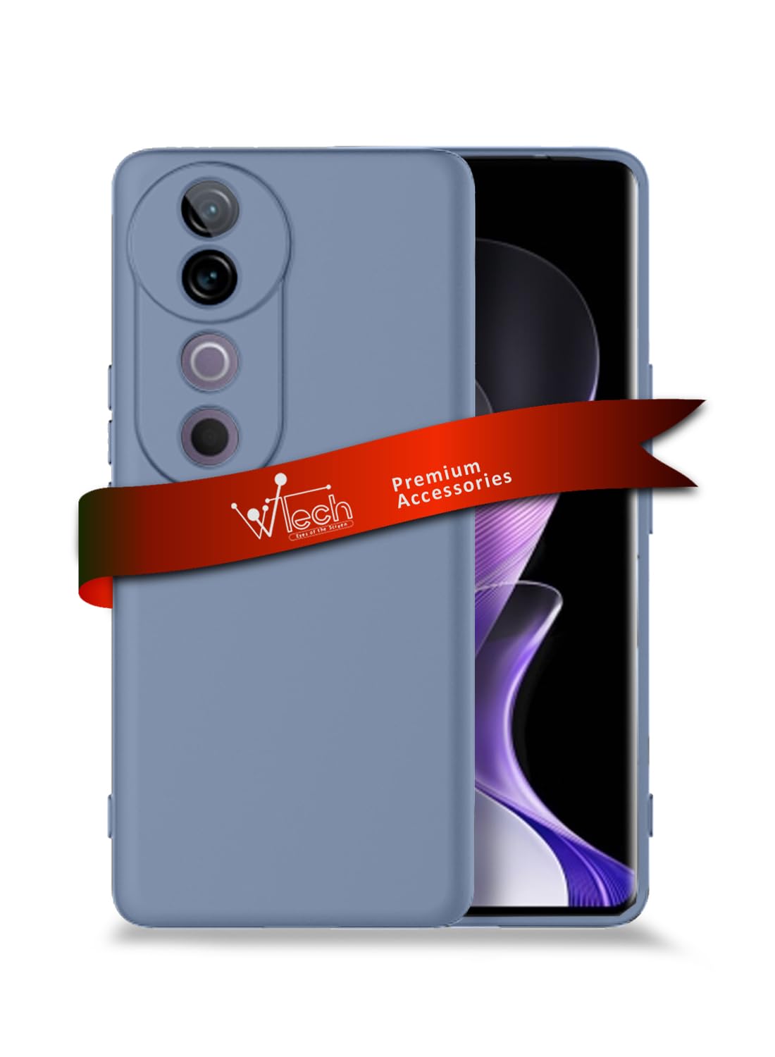 WTECH vivo V40 / V40 Pro 5G 2024 Premium Soft Liquid Silicone Case Cover (Rock Blue)