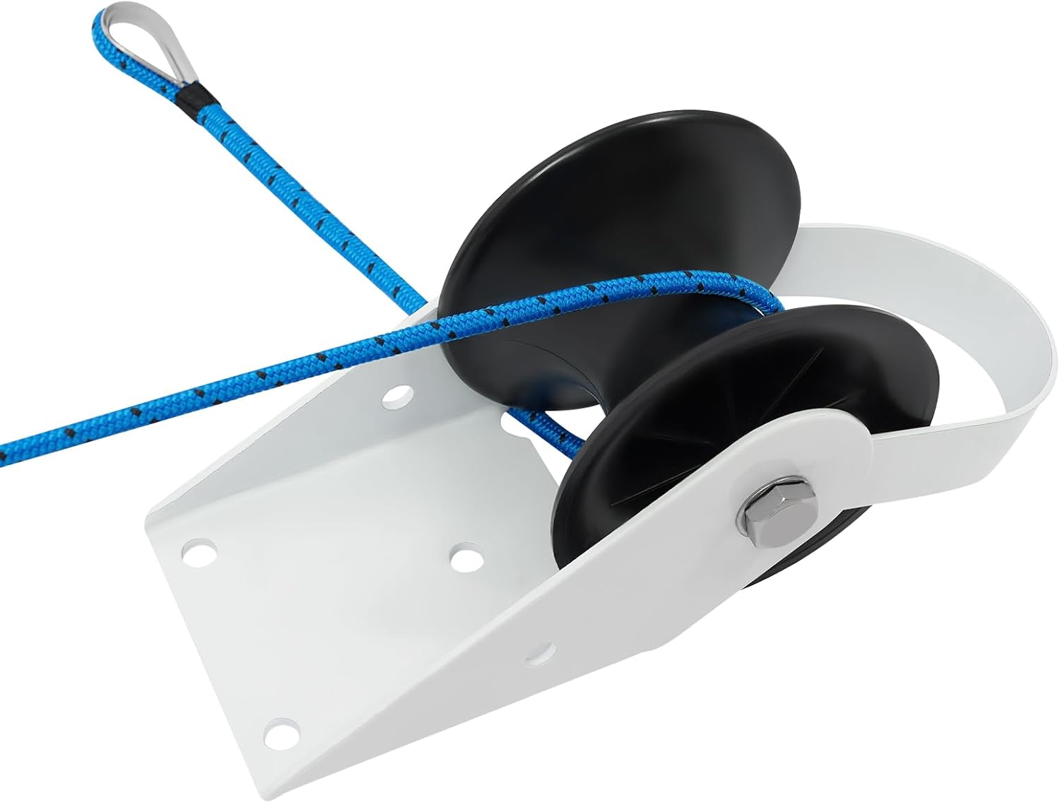 45lbs 12V Electric Anchor Winch, 100ft Anchor Rope Saltwater Boat Windlass Kit, Boat Anchor Wench w/Remote Control, Marine Electric Anchor Windlass, Electric Motor Towing Winches(45lbs-White)