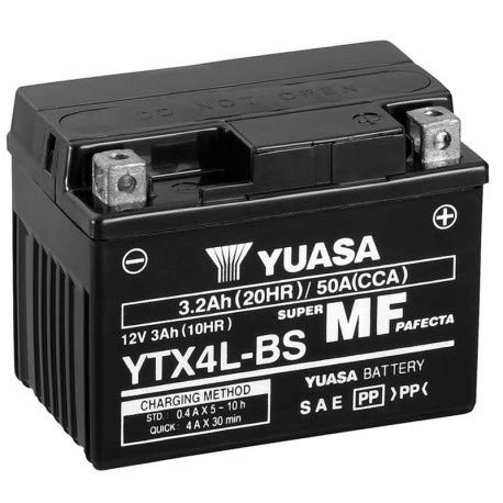 BATTERIA MOTO YUASA YTX4L-BS // 12V 3Ah