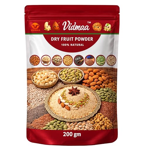 vidmaa Dry Fruit Powder Mix – 8 Powerful Ingredients in 1 Pouch |Natural Ingredient | No Added Sugar | Daily Health & Energy Nutrition Blend (200gm)