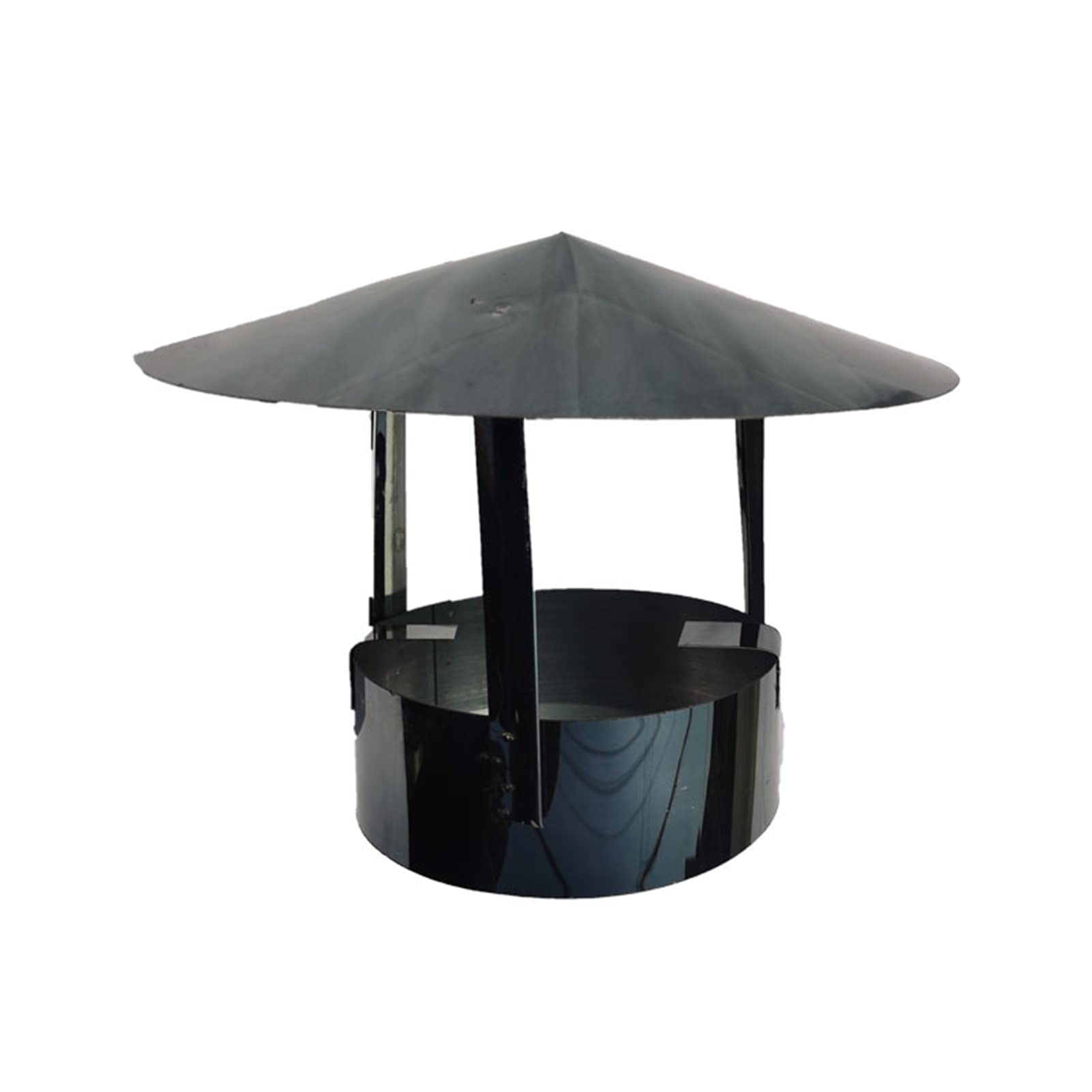 GTHTUHFD Chimney Cowl Cap, Chimney Pot Cap, 304 Stainless Steel Roof Cowl, Ducting, Ventilation, Cap, Rain Hat, Hood,Black,15Cm,19cm (7.48in)